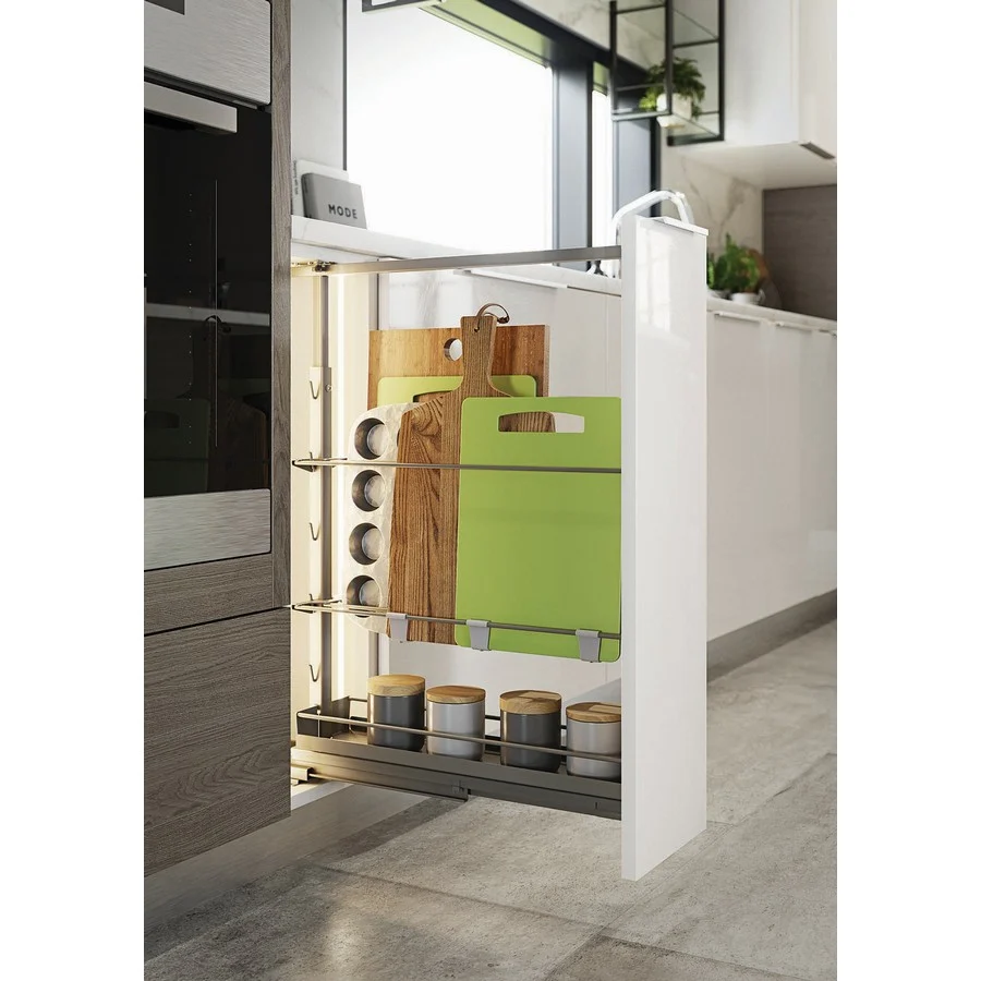 Fabuwood Dispensa baker pullout with adjustable upright racks
