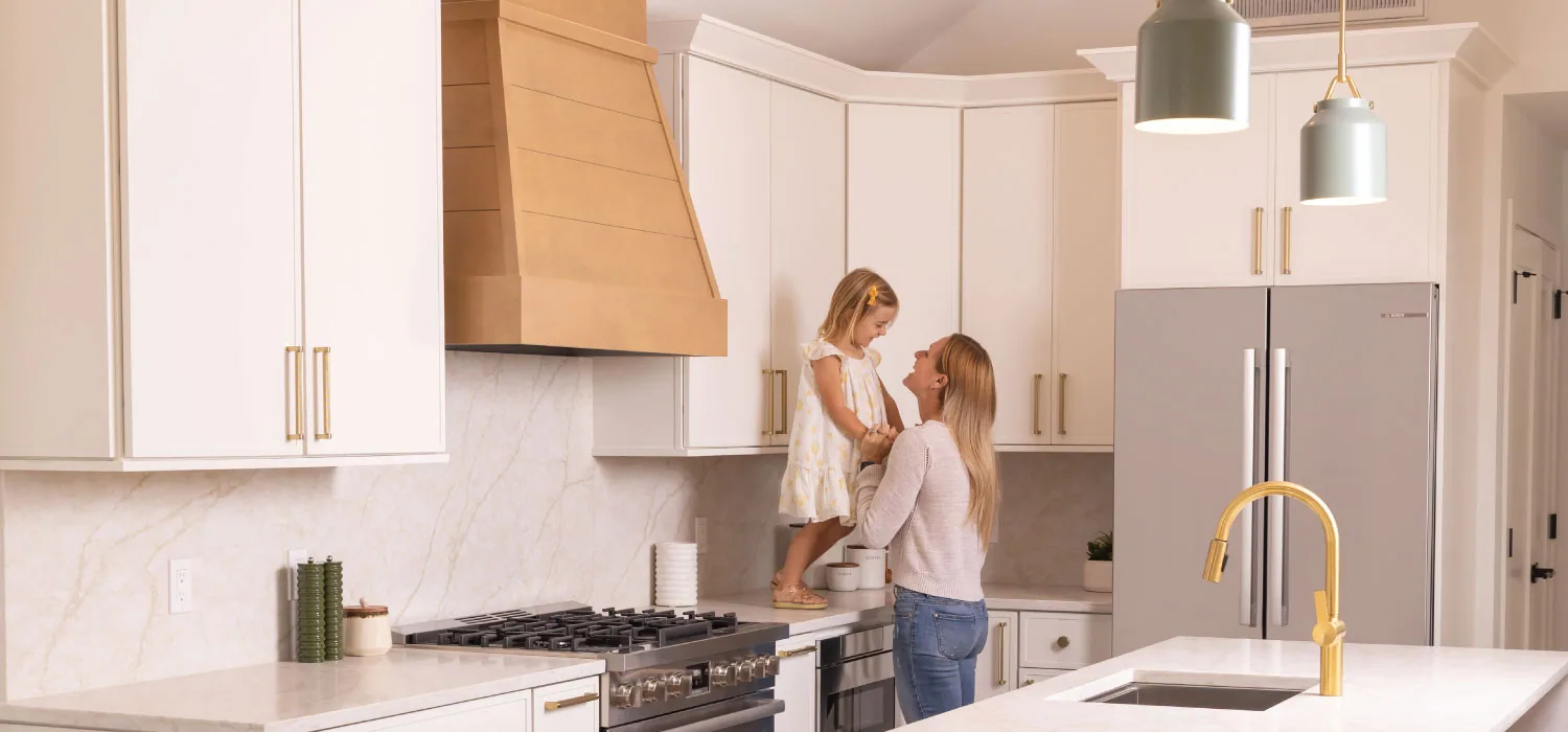 Soft dove flat-front face-frame kitchen, third view